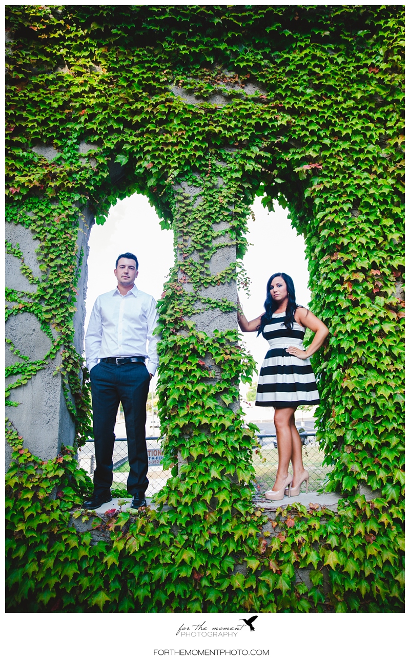 Ivy Abandoned Building Kate Spade Inspired Engagement Photos