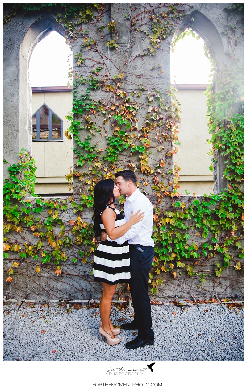 Ivy Abandoned Building Kate Spade Inspired Engagement Photos