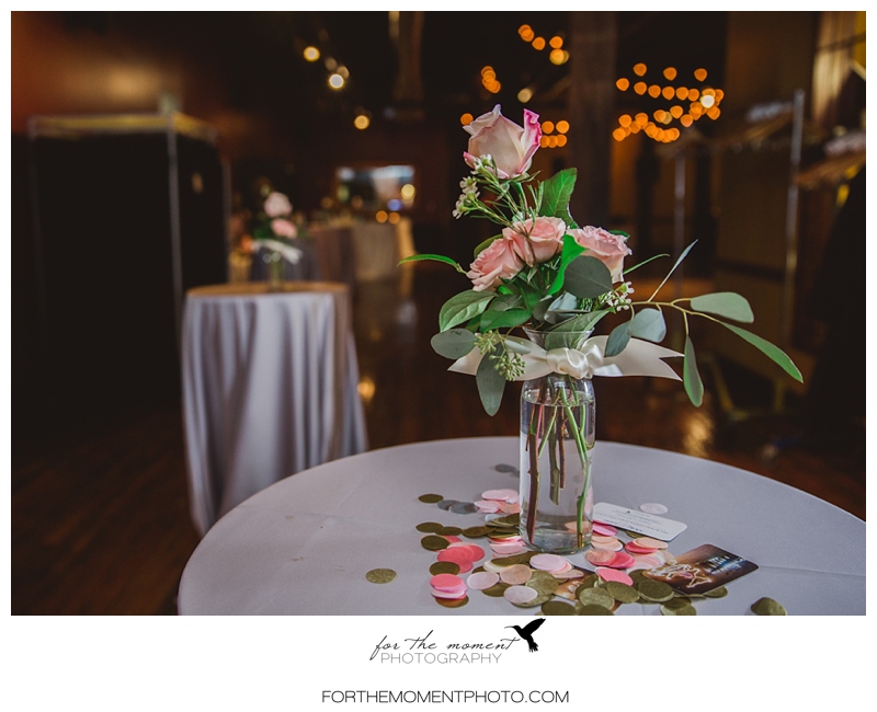 Pink Gold Navy Cocktail Hour at Moulin Events Wedding Venue 