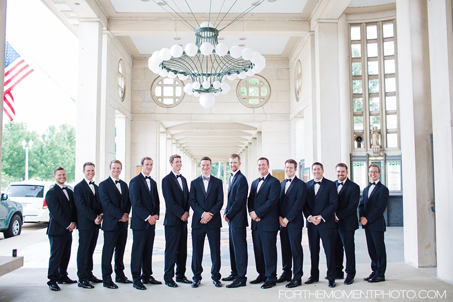 groom the many in forest park wedding photo