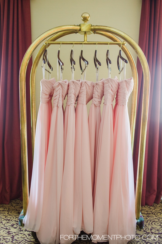 Soft Pink Bridesmaids Dress Luggage Rack Omni Hotel