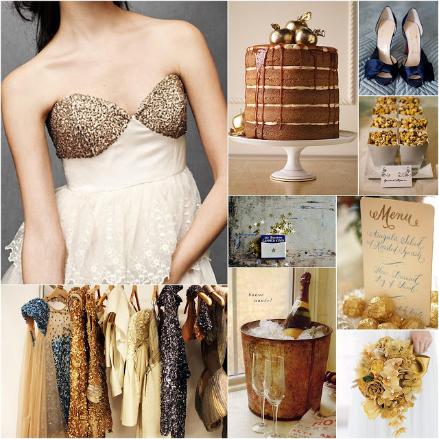 gold navy blue wedding inspiration