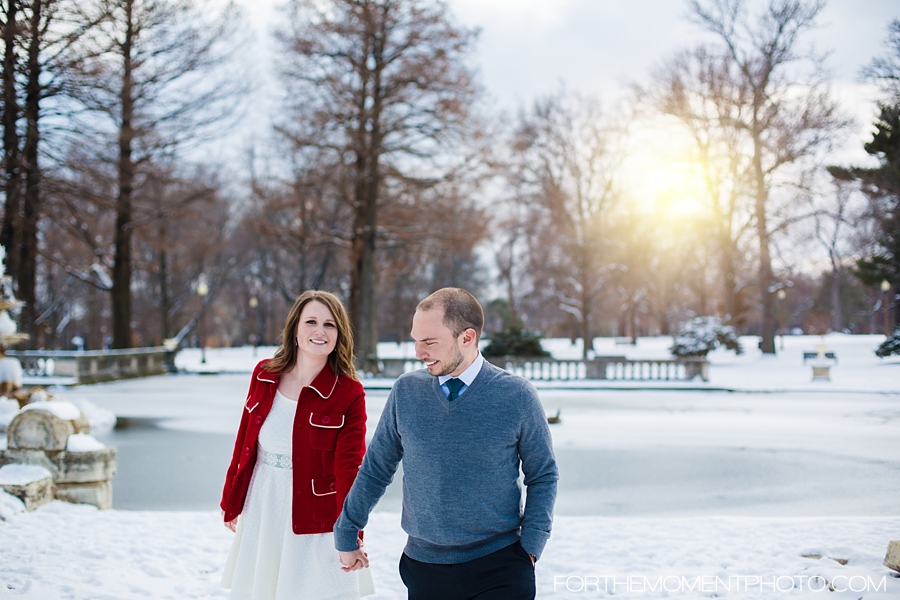Tower Grove Snowy Engagement Photos by For The Moment Photography
