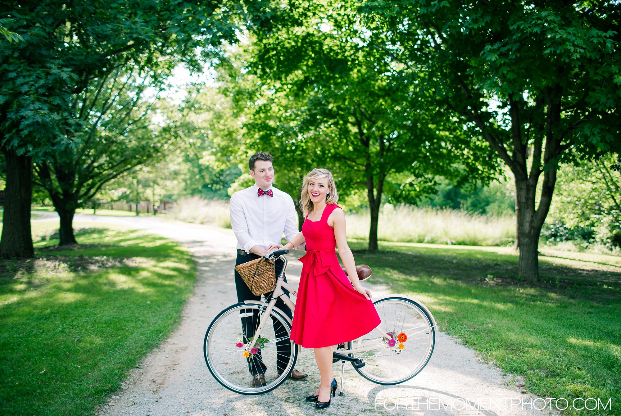 Faust Park St Louis Whimsical Bicycle Engagement Photos