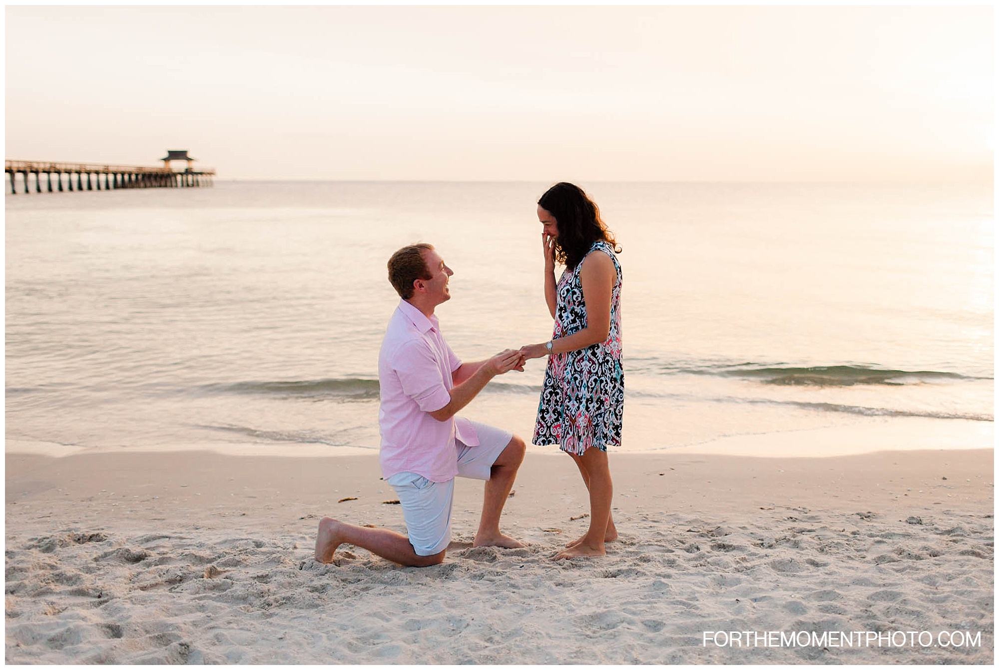 Naples pier beach Florida proposal engagement photos